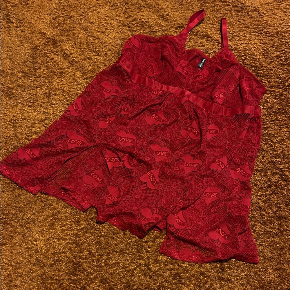 Romantic Red Lace Chemise